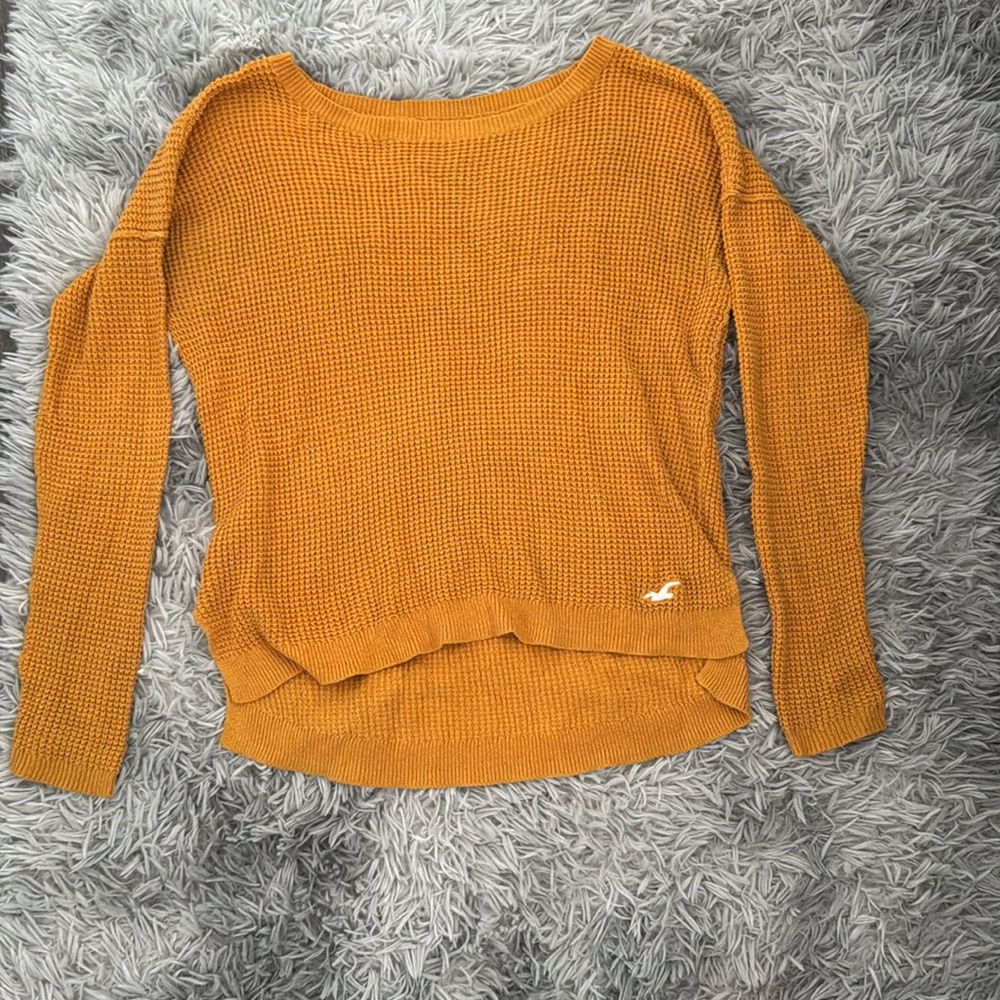 Mustard Yellow Hollister Knit sweater (M) - Picture 3 of 12